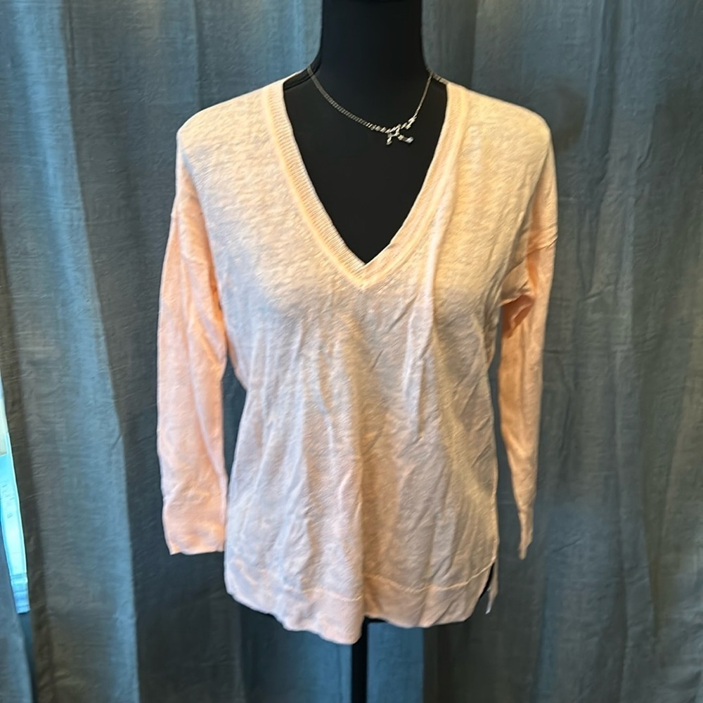 Peach J. Crew V Neck Sweater